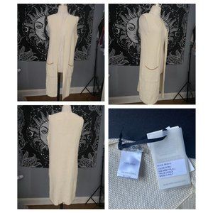 NWT Cocogio Ecru long duster vest OSFA